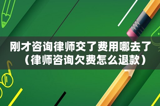 剛才咨詢律師交了費用哪去了（律師咨詢欠費怎么退款）