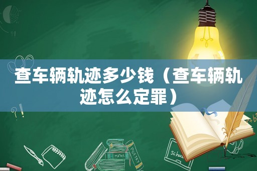 查車輛軌跡多少錢（查車輛軌跡怎么定罪）
