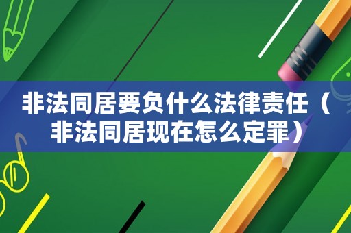 非法同居要負什么法律責任（非法同居現在怎么定罪）