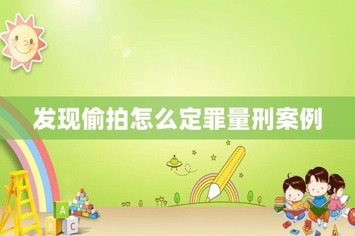 發現偷拍怎么定罪量刑案例