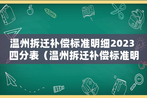 溫州拆遷補(bǔ)償標(biāo)準(zhǔn)明細(xì)2023 四分表（溫州拆遷補(bǔ)償標(biāo)準(zhǔn)明細(xì)）
