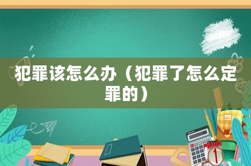犯罪該怎么辦（犯罪了怎么定罪的）