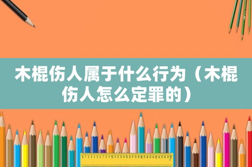 木棍傷人屬于什么行為（木棍傷人怎么定罪的）
