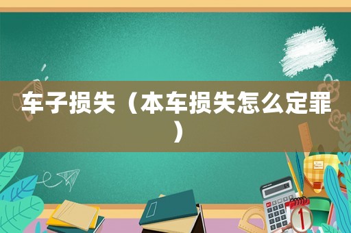 車子損失（本車損失怎么定罪）