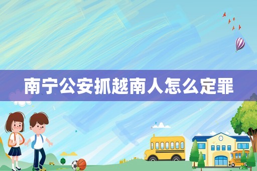 南寧公安抓越南人怎么定罪