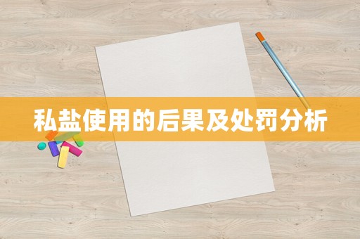 私鹽使用的后果及處罰分析