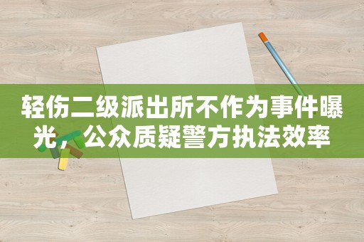 輕傷二級(jí)派出所不作為事件曝光，公眾質(zhì)疑警方執(zhí)法效率