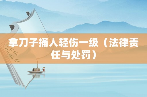 拿刀子捅人輕傷一級（法律責任與處罰）