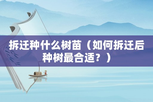 拆遷種什么樹苗（如何拆遷后種樹最合適？）