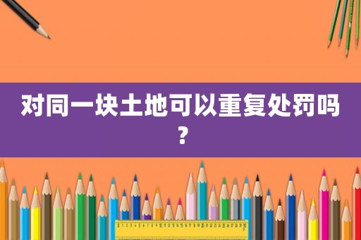 對同一塊土地可以重復處罰嗎？