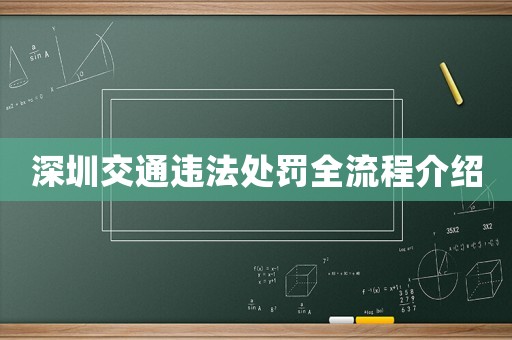 深圳交通違法處罰全流程介紹