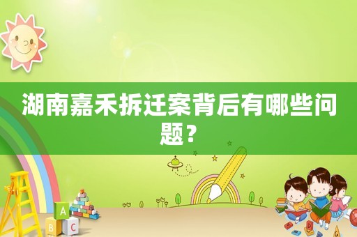 湖南嘉禾拆遷案背后有哪些問題？