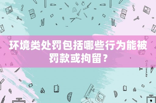 環境類處罰包括哪些行為能被罰款或拘留？