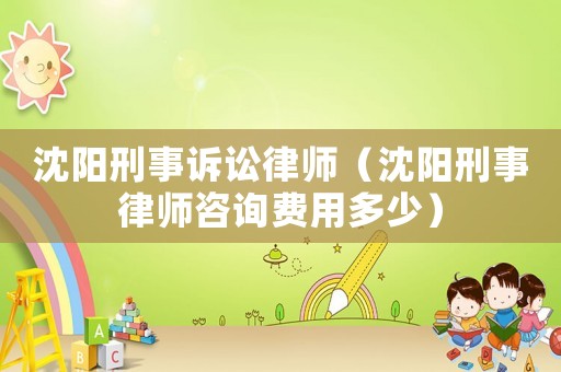 沈陽刑事訴訟律師（沈陽刑事律師咨詢費用多少）