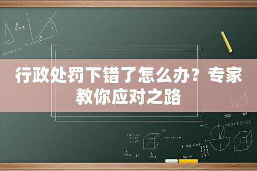 行政處罰下錯(cuò)了怎么辦？專家教你應(yīng)對(duì)之路