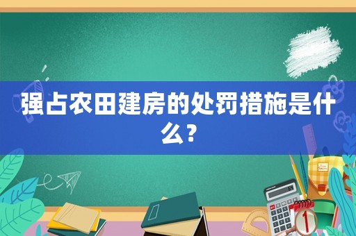 強占農田建房的處罰措施是什么？