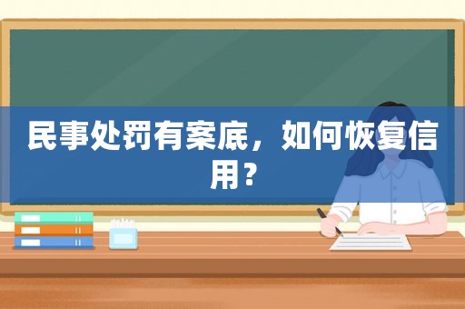 民事處罰有案底，如何恢復信用？