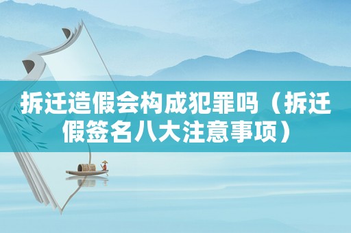 拆遷造假會構成犯罪嗎（拆遷假簽名八大注意事項）
