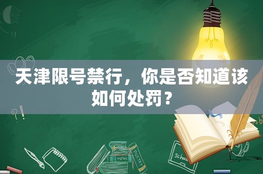 天津限號禁行，你是否知道該如何處罰？