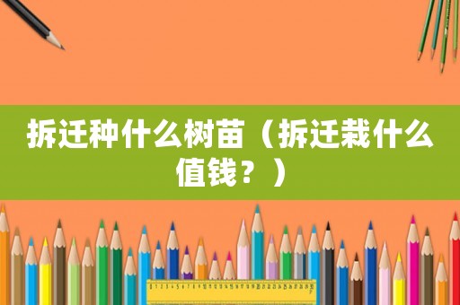 拆遷種什么樹苗（拆遷栽什么值錢？）
