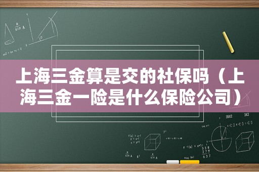 上海三金算是交的社保嗎（上海三金一險是什么保險公司）