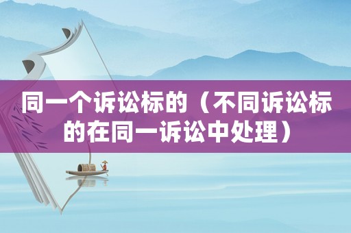同一個(gè)訴訟標(biāo)的（不同訴訟標(biāo)的在同一訴訟中處理）