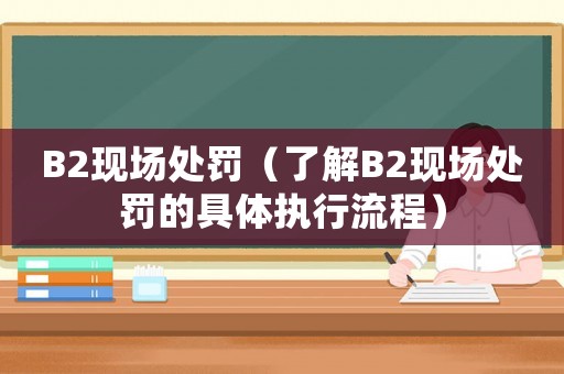 B2現場處罰（了解B2現場處罰的具體執行流程）