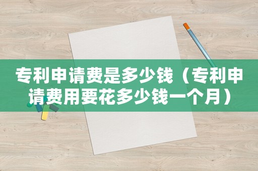 專利申請費是多少錢（專利申請費用要花多少錢一個月）
