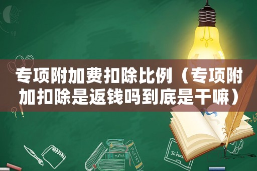 專項附加費扣除比例（專項附加扣除是返錢嗎到底是干嘛）