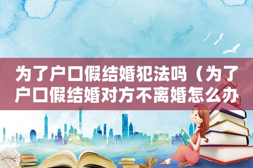 為了戶口假結婚犯法嗎（為了戶口假結婚對方不離婚怎么辦）