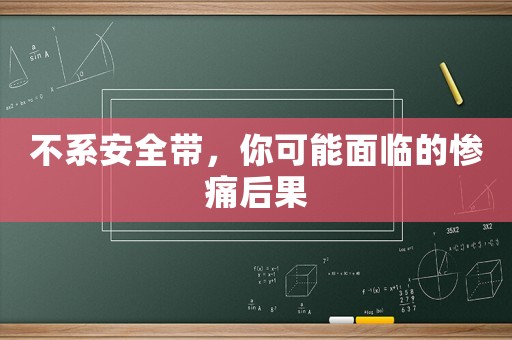 不系安全帶，你可能面臨的慘痛后果