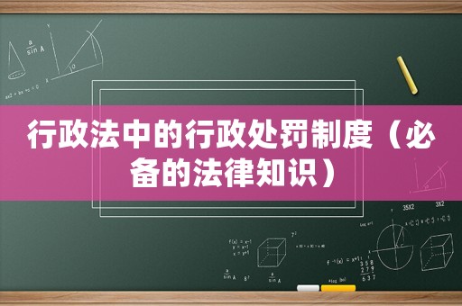 行政法中的行政處罰制度（必備的法律知識）