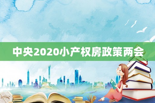 中央2020小產(chǎn)權(quán)房政策兩會(huì)