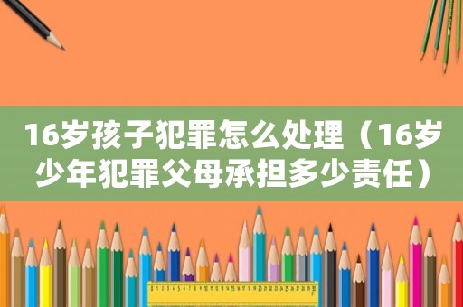 16歲孩子犯罪怎么處理（16歲少年犯罪父母承擔多少責任）