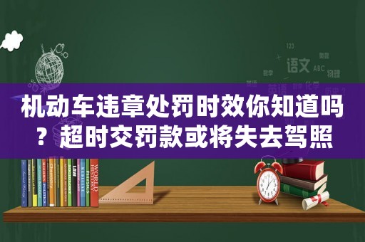 機動車違章處罰時效你知道嗎？超時交罰款或將失去駕照