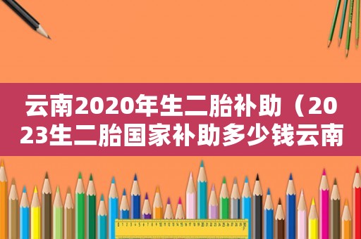 云南2020年生二胎補助（2023生二胎國家補助多少錢云南）