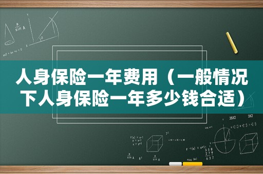 人身保險一年費用（一般情況下人身保險一年多少錢合適）