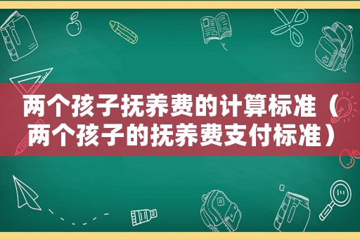 兩個孩子撫養(yǎng)費的計算標準（兩個孩子的撫養(yǎng)費支付標準）