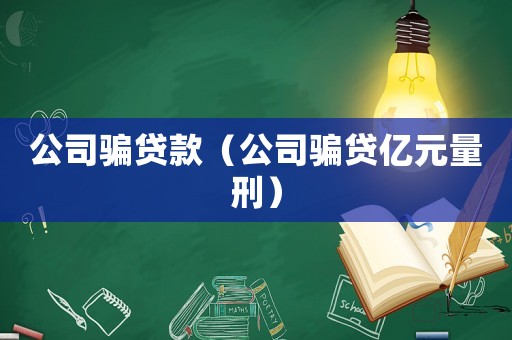 公司騙貸款（公司騙貸億元量刑）