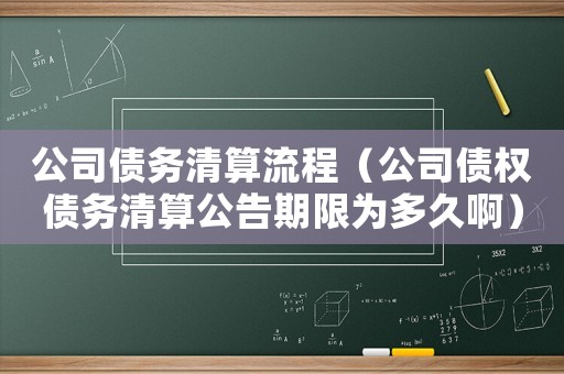 公司債務(wù)清算流程（公司債權(quán)債務(wù)清算公告期限為多久啊）