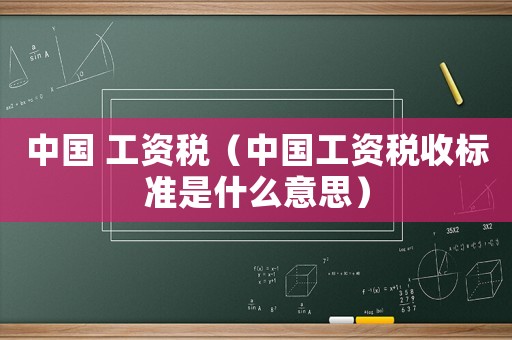 中國 工資稅（中國工資稅收標(biāo)準(zhǔn)是什么意思）