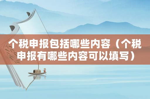 個稅申報包括哪些內容（個稅申報有哪些內容可以填寫）