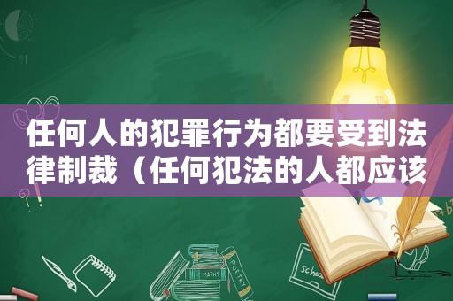 任何人的犯罪行為都要受到法律制裁（任何犯法的人都應該受到懲罰）