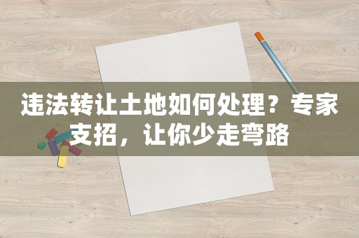 違法轉讓土地如何處理？專家支招，讓你少走彎路