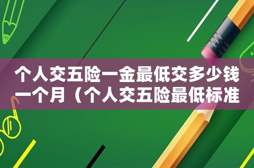 個人交五險一金最低交多少錢一個月（個人交五險最低標準交多少錢）