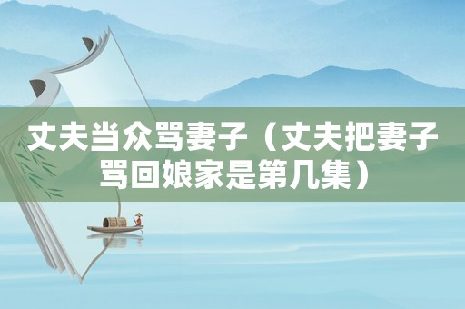 丈夫當眾罵妻子（丈夫把妻子罵回娘家是第幾集）