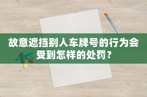故意遮擋別人車牌號的行為會受到怎樣的處罰？