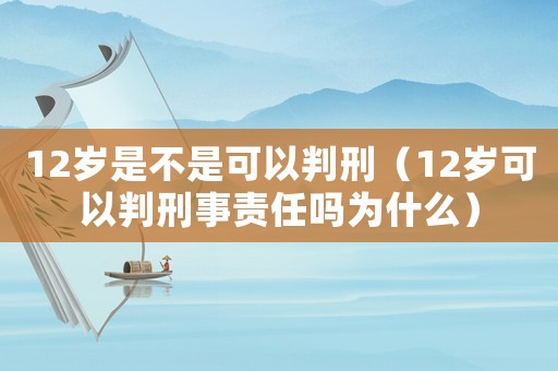 12歲是不是可以判刑（12歲可以判刑事責(zé)任嗎為什么）