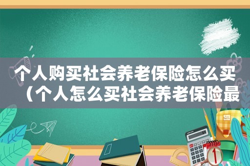 個人購買社會養老保險怎么買（個人怎么買社會養老保險最劃算）