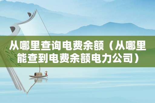 從哪里查詢電費(fèi)余額（從哪里能查到電費(fèi)余額電力公司）